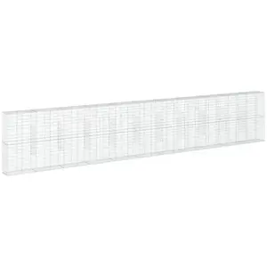 vidaXL Panier gabion avec couvercle 1100x50x200 cm fer galvanisé pas cher