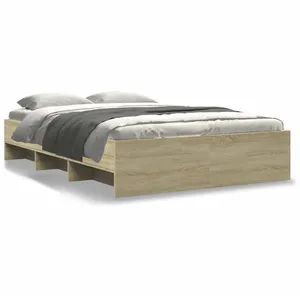 vidaXL Cadre de lit chêne sonoma 120x200 cm bois d'ingénierie pas cher