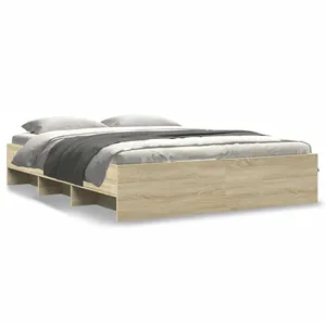 vidaXL Cadre de lit chêne sonoma 150x200 cm bois d'ingénierie pas cher