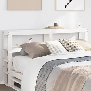 vidaXL Tête de lit avec étagères blanc 120 cm bois massif de pin pas cher