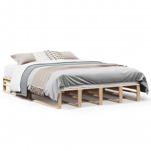 vidaXL Cadre de lit 135x190 cm Bois de pin massif pas cher