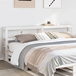 vidaXL Tête de lit avec étagères blanc 180 cm bois massif de pin