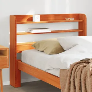 vidaXL Tête de lit avec étagères marron cire 100 cm bois massif de pin pas cher