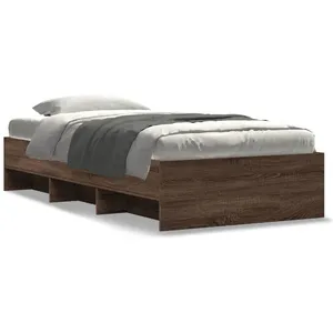vidaXL Cadre de lit chêne marron 90x190 cm bois d'ingénierie pas cher