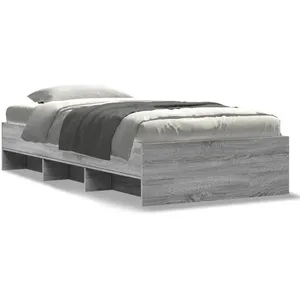 vidaXL Cadre de lit sonoma gris 75x190 cm bois d'ingénierie pas cher