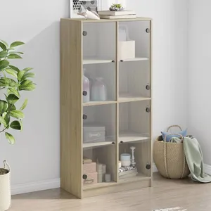 vidaXL Buffet haut avec portes chêne sonoma bois d'ingénierie pas cher
