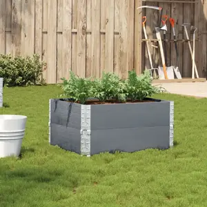 vidaXL Jardinière gris 80x60 cm bois massif de pin pas cher