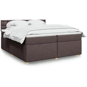 vidaXL Sommier à lattes de lit avec matelas Marron foncé 200x200 cm pas cher