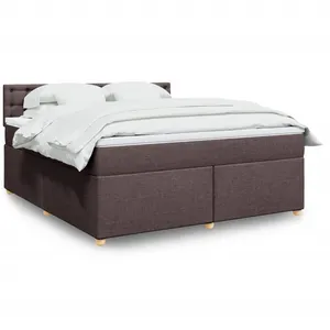 vidaXL Sommier à lattes de lit avec matelas Marron foncé 180x200 cm