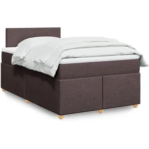 vidaXL Sommier à lattes de lit avec matelas Marron foncé 120x200 cm pas cher