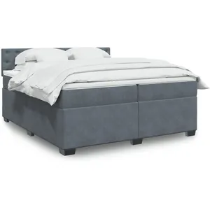 Comparateur de prix : vidaXL Sommier à lattes de lit et matelas Gris foncé 200x200cm Velours