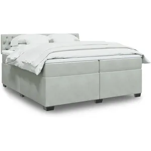 Comparateur de prix : vidaXL Sommier à lattes de lit et matelas Gris clair 200x200cm Velours