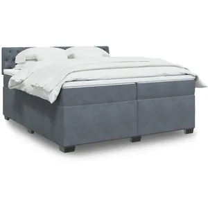 Comparateur de prix : vidaXL Sommier à lattes de lit et matelas Gris foncé 200x200cm Velours