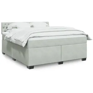 Comparateur de prix : vidaXL Sommier à lattes de lit et matelas Gris clair 180x200cm Velours
