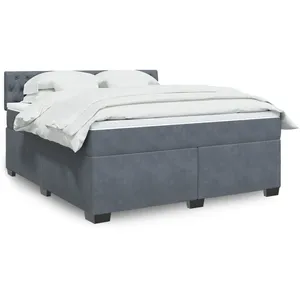 Comparateur de prix : vidaXL Sommier à lattes de lit et matelas Gris foncé 180x200cm Velours