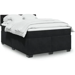 Comparateur de prix : vidaXL Sommier à lattes de lit avec matelas Noir 140x200 cm Velours