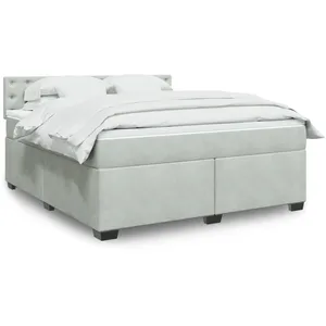 Comparateur de prix : vidaXL Sommier à lattes de lit et matelas Gris clair 180x200cm Velours