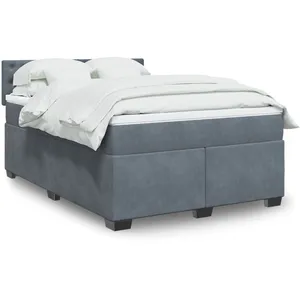 vidaXL Sommier à lattes de lit et matelas Gris foncé 160x200cm Velours pas cher