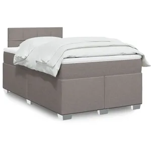 VidaXL Sommier à lattes de lit avec matelas taupe 120x190 cm tissu 3288131 pas cher