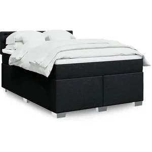 Comparateur de prix : vidaXL Sommier à lattes de lit avec matelas Noir 140x200 cm Tissu