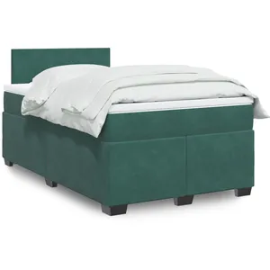 vidaXL Sommier à lattes de lit avec matelas vert foncé 120x190 cm pas cher