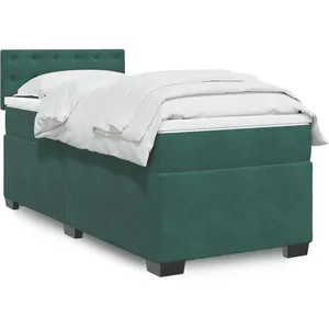 vidaXL Sommier à lattes de lit avec matelas Vert foncé 100x200 cm pas cher