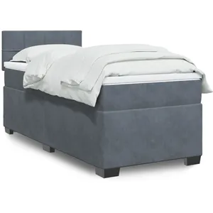 vidaXL Sommier à lattes de lit avec matelas Gris foncé 100x200 cm pas cher