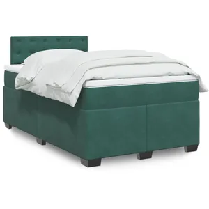 vidaXL Sommier à lattes de lit avec matelas vert foncé 120x190 cm pas cher