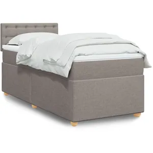 vidaXL Sommier à lattes de lit avec matelas Taupe 80x200 cm Tissu pas cher