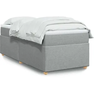 vidaXL Sommier à lattes de lit avec matelas gris clair 80x200 cm tissu pas cher