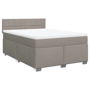 vidaXL Sommier à lattes de lit avec matelas Taupe 160x200 cm Tissu pas cher
