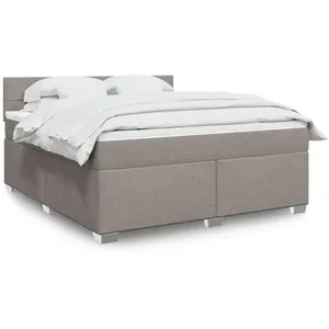 vidaXL Sommier à lattes de lit avec matelas Taupe 180x200 cm Tissu