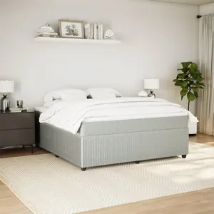 vidaXL Sommier à lattes de lit et matelas Gris clair 180x200cm Velours pas cher
