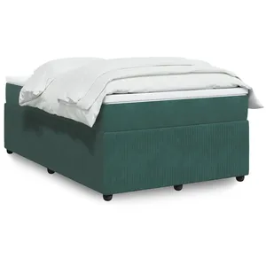 vidaXL Sommier à lattes de lit et matelas Vert foncé 120x200cm Velours pas cher