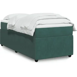 vidaXL Sommier à lattes de lit avec matelas Vert foncé 100x200 cm pas cher