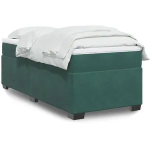 vidaXL Sommier à lattes de lit avec matelas Vert foncé 100x200 cm pas cher