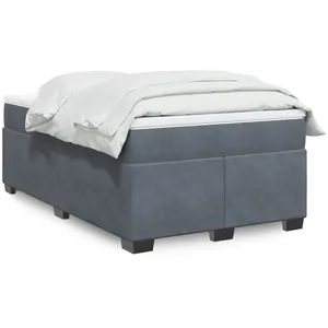 vidaXL Sommier à lattes de lit et matelas gris foncé 120x190cm velours pas cher