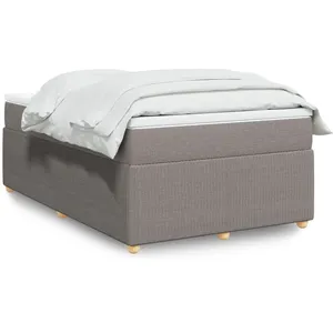 vidaXL Vidaxl Sommier À Lattes De Lit Avec Matelas Taupe 120x190 Cm Tissu pas cher