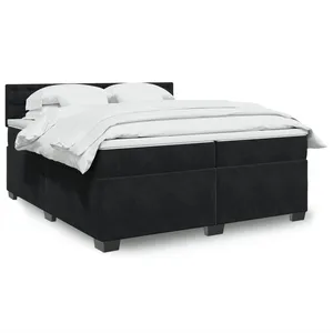 Comparateur de prix : vidaXL Sommier à lattes de lit et matelas Noir 200x200 cm Velours