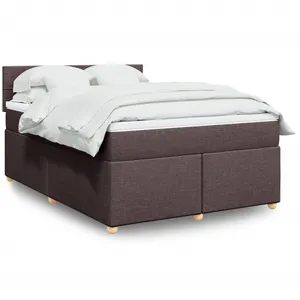 vidaXL Sommier à lattes de lit avec matelas Marron foncé 140x200 cm pas cher