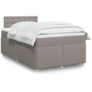 vidaXL Vidaxl Sommier À Lattes De Lit Avec Matelas Taupe 120x190 Cm Tissu pas cher