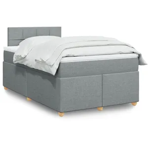 Vidaxl sommier à lattes de lit et matelas gris clair 120x190 cm tissu pas cher