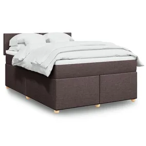 vidaXL Sommier à lattes de lit avec matelas Marron foncé 160x200 cm pas cher