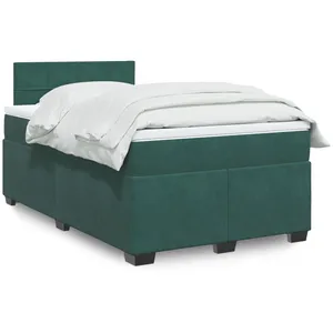 vidaXL Sommier à lattes de lit avec matelas vert foncé 120x190 cm pas cher