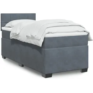 vidaXL Sommier à lattes de lit avec matelas Gris foncé 100x200 cm pas cher