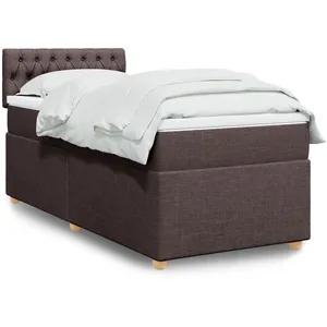 vidaXL Sommier à lattes de lit avec matelas Marron foncé 100x200 cm pas cher