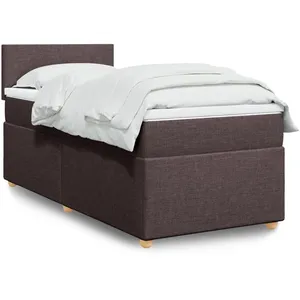 vidaXL Sommier à lattes de lit avec matelas Marron foncé 100x200 cm pas cher