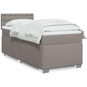 Comparateur de prix : vidaXL Sommier à lattes de lit avec matelas Taupe 80x200 cm Tissu