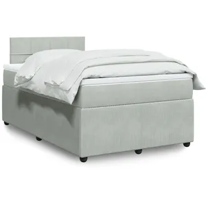 vidaXL Sommier à lattes de lit et matelas Gris clair 120x200cm Velours pas cher