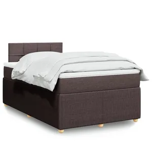 vidaXL Sommier à lattes de lit avec matelas Marron foncé 120x200 cm pas cher